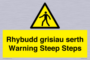 Rhybudd grisiau serth Warning Steep Steps